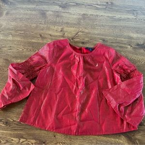 Nautica girls size 5 new cherry red and gold peasant blouse